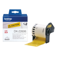 Brother DK-22606 Black on Yellow Continuous 62mm Film Label Tape