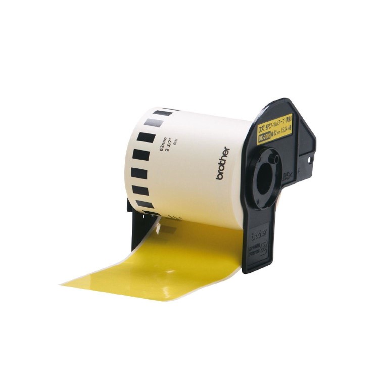 Brother DK-22606 Black on Yellow Continuous 62mm Film Label Tape