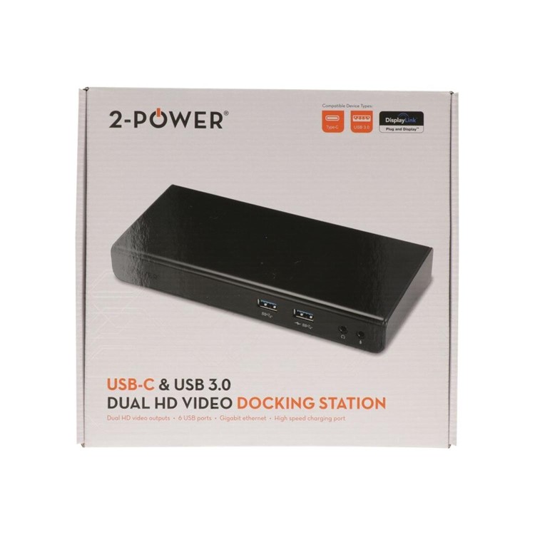 2-Power Laptop USB 3.0 & Type-C Docking Station