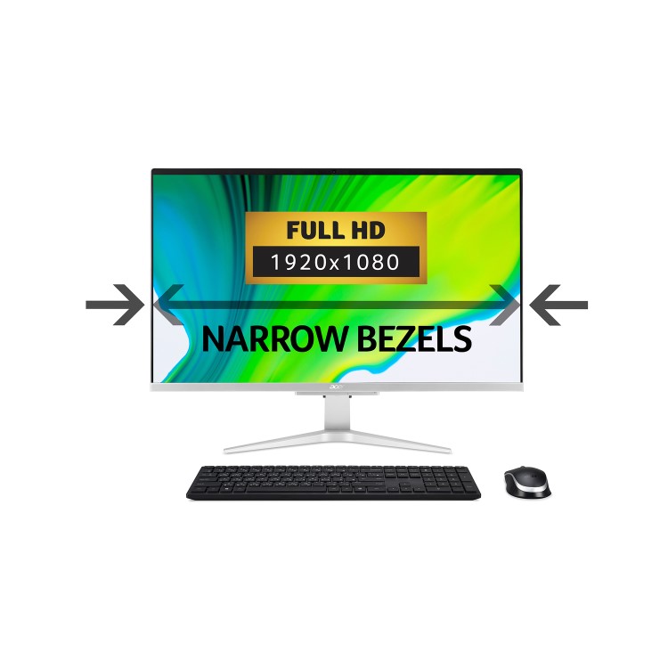 Acer Aspire Core i5-1035G1 8GB 1TB HDD + 128GB SSD 27 Inch Windows 10 All-in-One PC