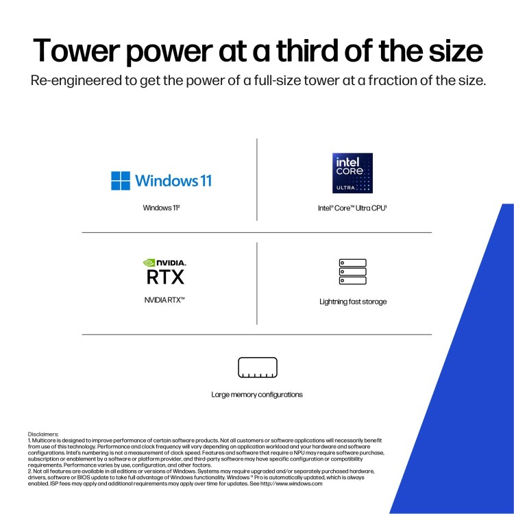 HP Z2 SFF G1i Intel Core Ultra 9 285K 64GB RAM 1TB SSD RTX PRO 4000 Blackwell Windows 11 Pro Workstation PC