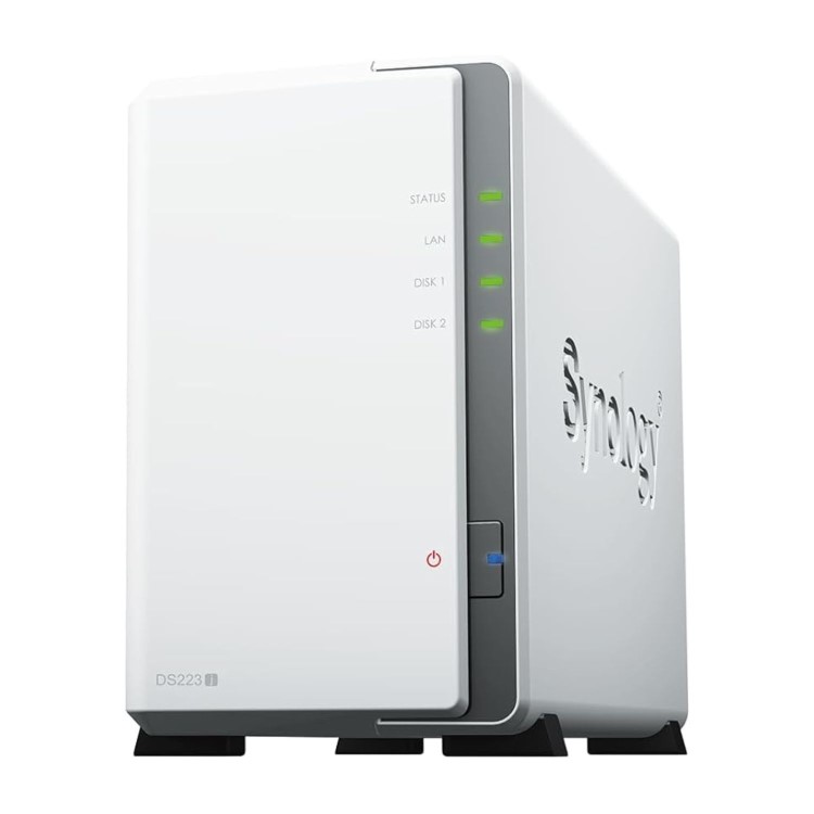 Refurbished Synology DiskStation DS223J 1GB RAM with 12TB Installed Storage 2 Bay SATA Desktop NAS