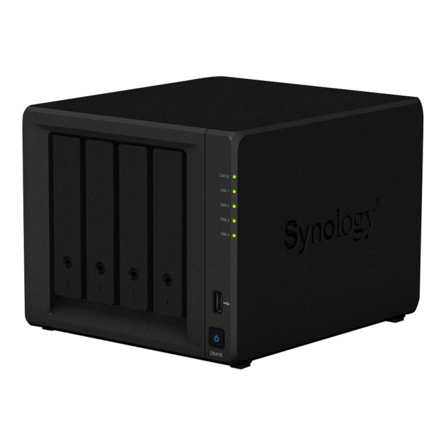 Synology DS418 4 Bay 2GB Diskless Desktop NAS