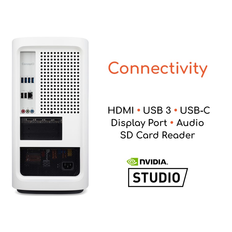 Acer ConceptD 300 CT300-51A Tower Core i7-10700 16GB 1TB HDD + 1TB SSD GeForce RTX 3070 8GB Windows 10 Pro Workstation PC