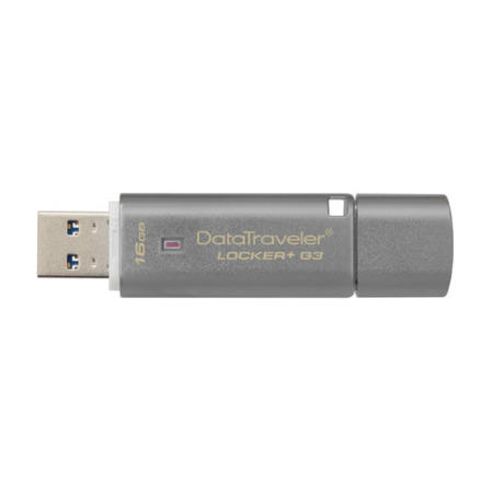 Kingston DataTraveler Locker+ G3 Hardware Encrypted 16GB USB 3.0 Secure Flash Drive