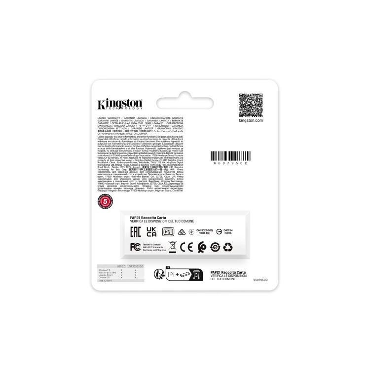 Kingston DataTraveler Exodia S 128GB Portable USB 3.2 Flash Drive