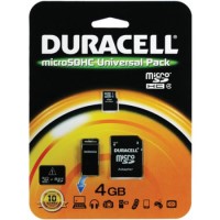 Micro SD Memory Duracell 4GB SD Micro Connectivity Kit