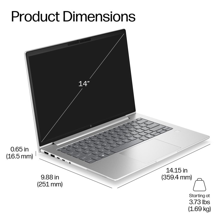 HP EliteBook 6 G2i Intel Core 7 32GB RAM 512GB SSD 14 Inch Windows 11 Pro Laptop