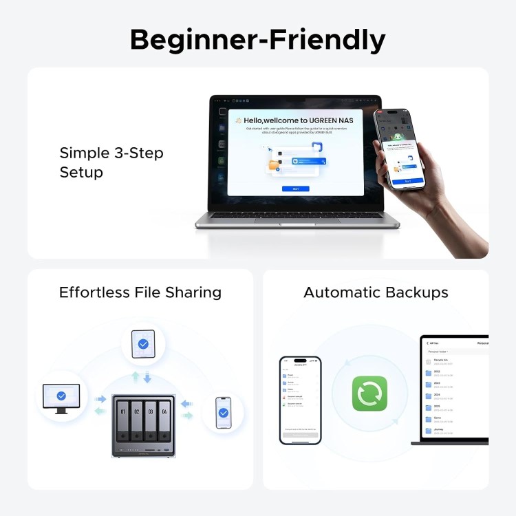 UGREEN NASync DXP4800 Plus  8GB RAM 4 Bay SATA Desktop NAS Expansion Enclosure