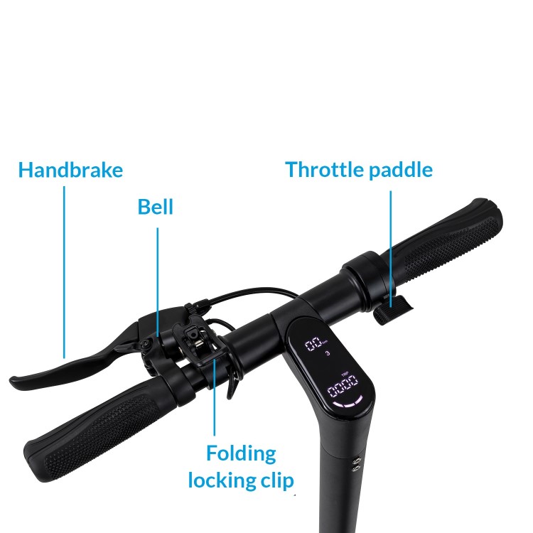 GRADE A3 - electriQ Active Electric Scooter - Black - 25km Range - 20km/h