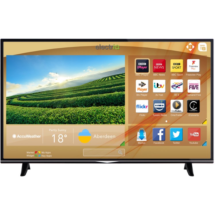 electriQ 49" 4K Ultra HD LED Smart TV with Freeview HD and Freeview Play