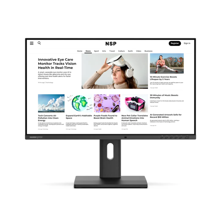 Hannspree EB241CJB 24" TN Full HD USB-C Eye-Care Ambient Light Sensor Height-Adjustable Hybri Monitor