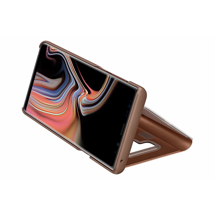 Note 9 Clear View Standing Cover - Brown