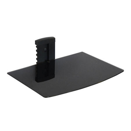 electriQ - Wall Mounted Glass Shelf - For PVR's Games Consoles & Blu-ray Players