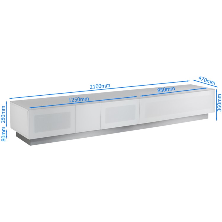 Alphason EMTMOD-2100-WHI Element Modular TV Cabinet for up to 90" TVs - White 
