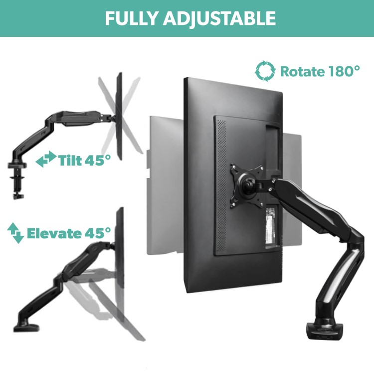 electriQ Premium Dual Monitor Arm for 13" - 32" Monitors