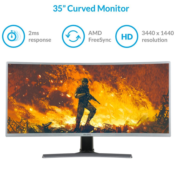 electriQ 35" WQHD UltraWide Curved Gaming Monitor  