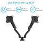 electriQ Dual Monitor Arms with USB Ports for monitors up to 27 inch