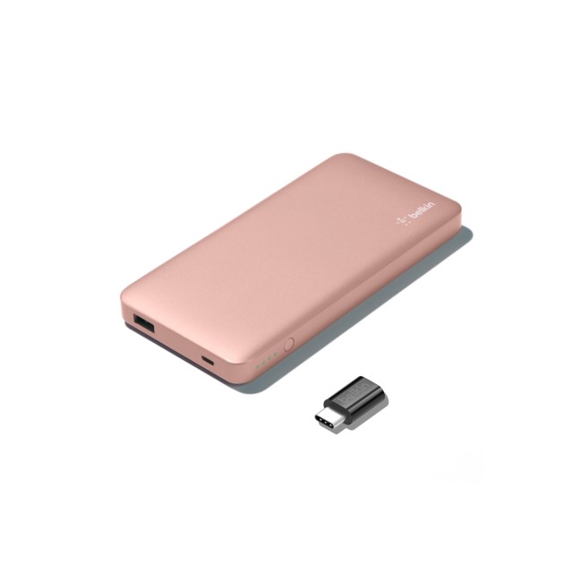 Belkin Pocket Power 5K + USB-C to Micro USB Adapter - Rose Gold