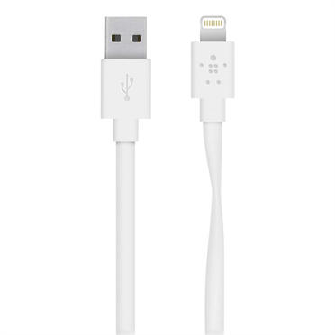 Belkin MIXIT Flat Lightning to USB Cable - White
