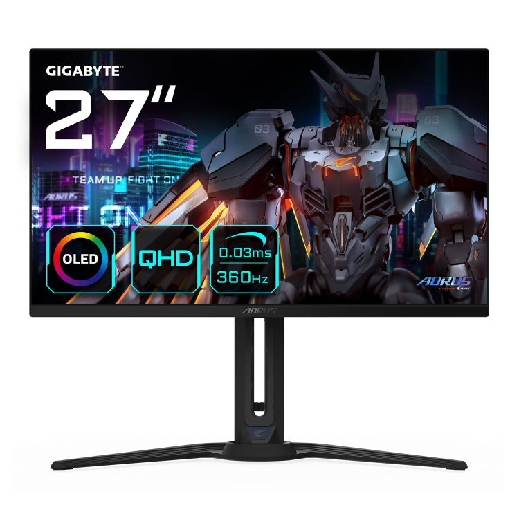 GIGABYTE AORUS FO27Q3 27" OLED QHD 360Hz 0.03ms KVM FreeSync Premium Pro Gaming Monitor