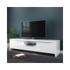 Grade A1 - Large White Gloss TV Unit with LED &amp; Storage - TV&#39;s up to 56&quot; - Evoque
