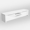 Grade A1 - Large White Gloss TV Unit with LED &amp; Storage - TV&#39;s up to 56&quot; - Evoque