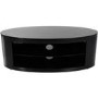 Buckingham Oval Affinity TV Stand 1100 Satin Black / Black Glass