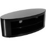 Buckingham Oval Affinity TV Stand 1100 Satin Black / Black Glass