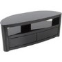 Burghley Affinity Curved TV Stand 1250 Piano Black / Black Glass