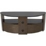 Burghley Affinity Curved TV Stand 1250 Walnut / Black Glass