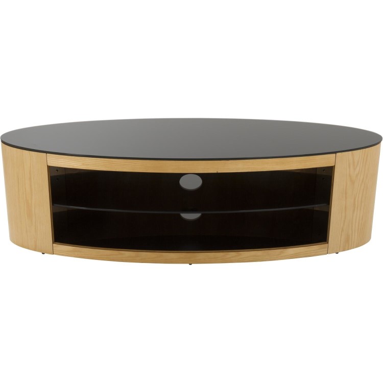 Buckingham Affinity Oval TV Stand 1400 Oak / Black Glass