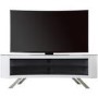 Bay Affinity Curved TV Stand 1500 Gloss White / Black Glass