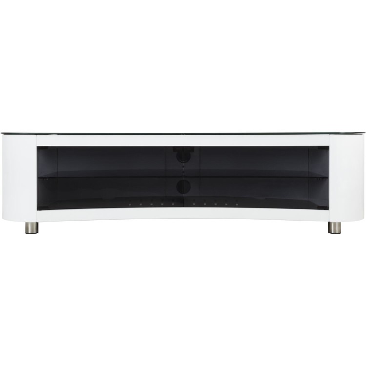 Bay Affinity Curved TV Stand 1500 Gloss White / Black Glass