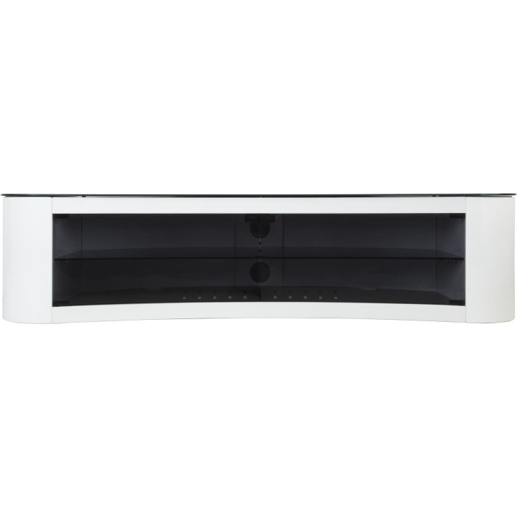 Bay Affinity Curved TV Stand 1500 Gloss White / Black Glass