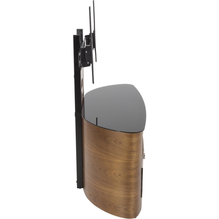 Refurbished AVF FSL1000BLEW Blenheim Affinity Curved Combi TV Stand 1000 Walnut / Black Glass