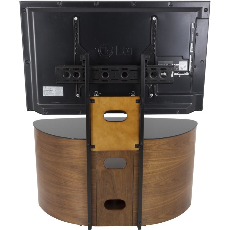 Refurbished AVF FSL1000BLEW Blenheim Affinity Curved Combi TV Stand 1000 Walnut / Black Glass