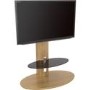 Chepstow Affinity Oval Pedestal TV Stand 930 Oak / Black Glass