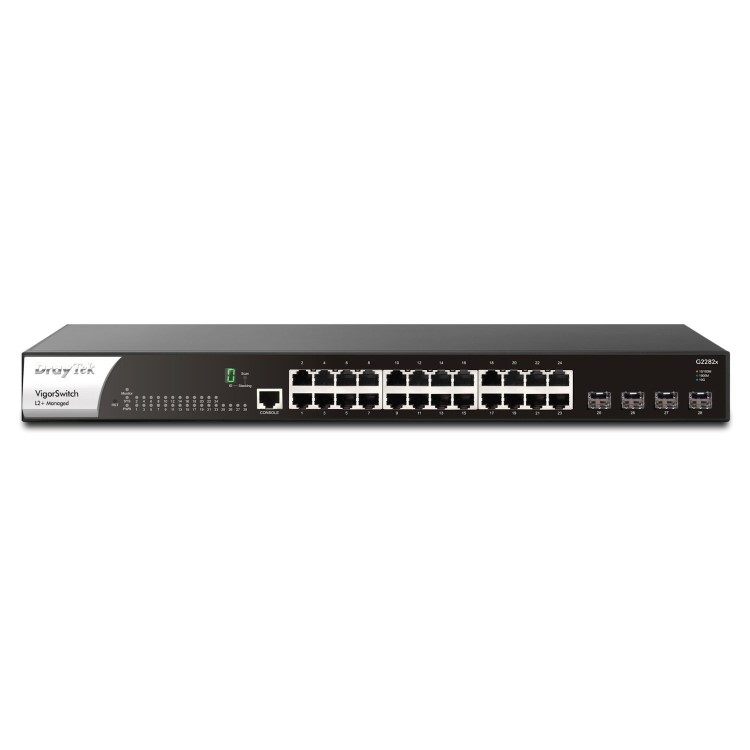 DrayTek VigorSwitch G2282x 10GbE Gigabit Switch with 24 Gigabit Ports and 4 10GbE SFP+