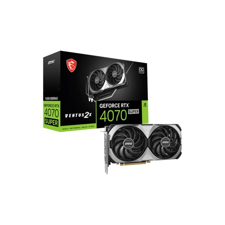 MSI NVIDIA GeForce RTX 4070 SUPER 12GB VENTUS 2X OC 2520MHz GDDR6X Graphics Card