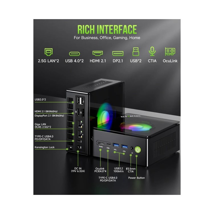 GMKTec NucBox K11 AMD Ryzen 9 8945HS 16GB RAM 1TB SSD Windows 11 Pro Mini PC