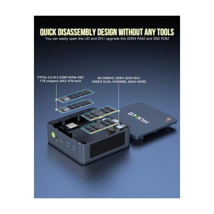 GMKTec NucBox M5 Plus AMD Ryzen 7 5825U 16GB RAM 1TB SSD Windows 11 Pro Mini PC