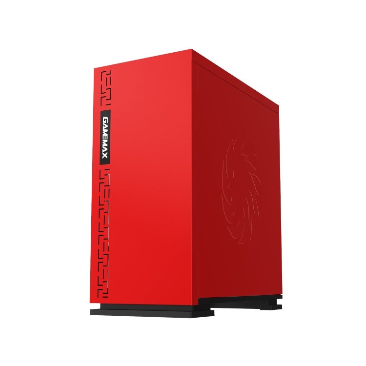 Game Max Expedition Red Gaming Matx PC Case Rear LED Fan & Full Side Window