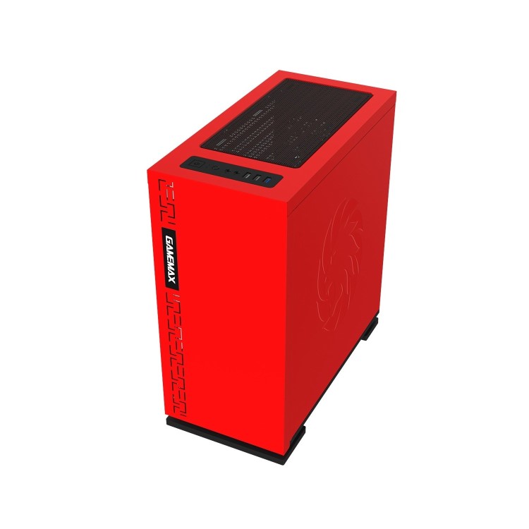 Game Max Expedition Red Gaming Matx PC Case Rear LED Fan & Full Side Window