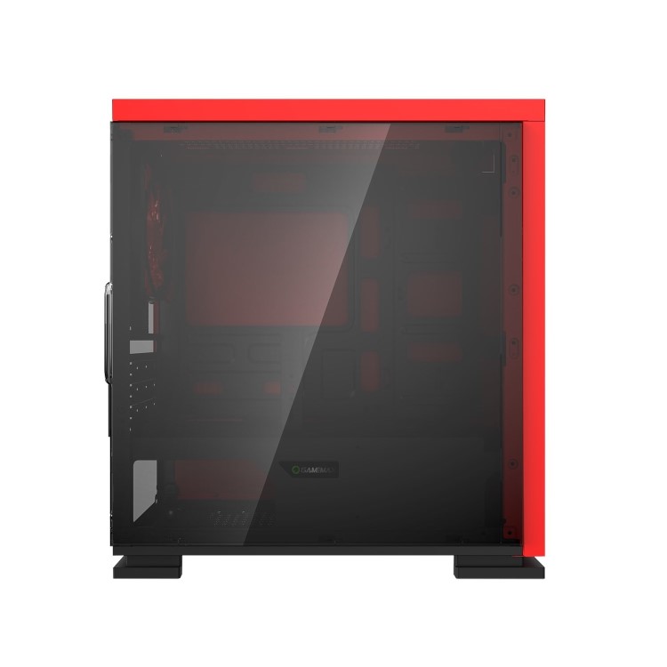 Game Max Expedition Red Gaming Matx PC Case Rear LED Fan & Full Side Window