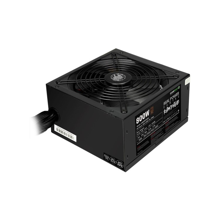 GAMEMAX RPG Rampage 800W PSU, 140mm Ultra Silent Fan, 80 PLUS Bronze, Non Modular, Flat Black Cables, Japanese TK Main Capacitor Fitted