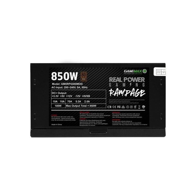 GameMax 850W Semi-Modular 80+ Bronze Power Supply