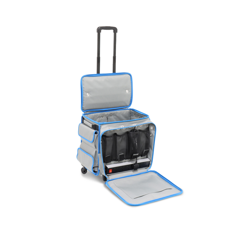 GO² Case - Charges up to 6 laptops up to 15' or a range of smaller electrical devices to store