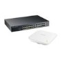 Zyxel GS1915-24EP 24-Port Smart Managed PoE+ Switch Bundle with NWA90AX WiFi 6 Dual-Radio PoE WAP White