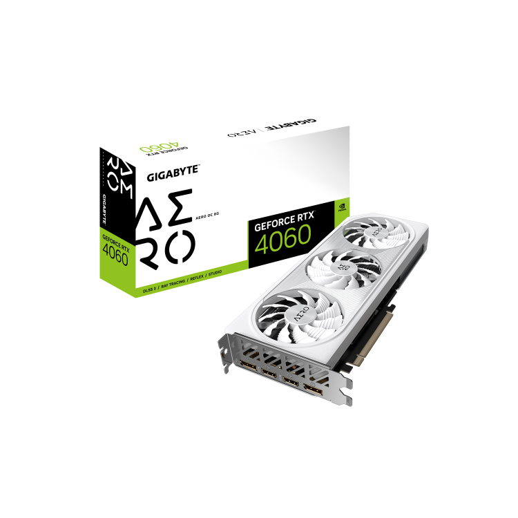 GIGABYTE NVIDIA GeForce RTX 4060 8GB 2550MHz AERO OC GDDR6 Graphics Card